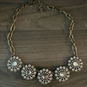 Ann Taylor Chunky Necklace - Diamond Simulant/ Floral
